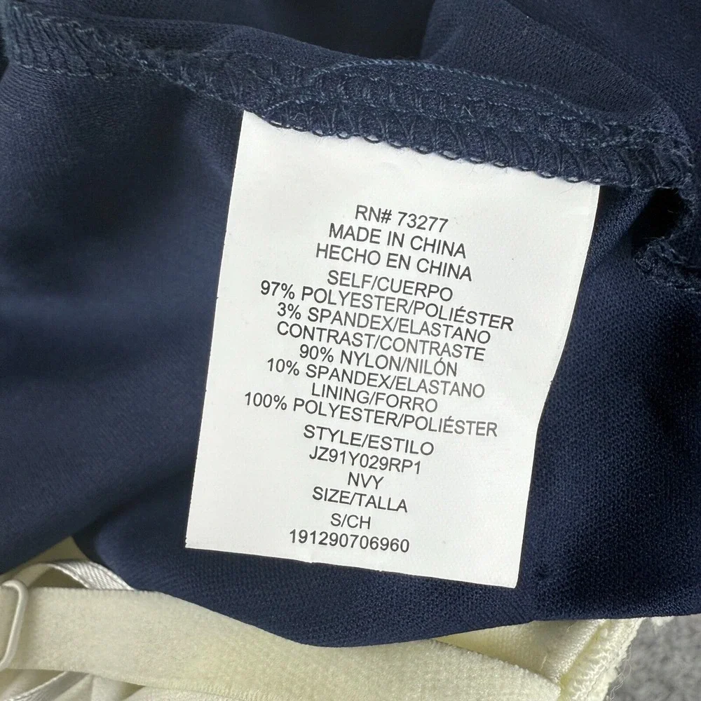 Candies Woman's White Lace & Blue Floral Wide Leg Jumpsuit Slits Y2K 90s Cottage - Picture 8 of 9